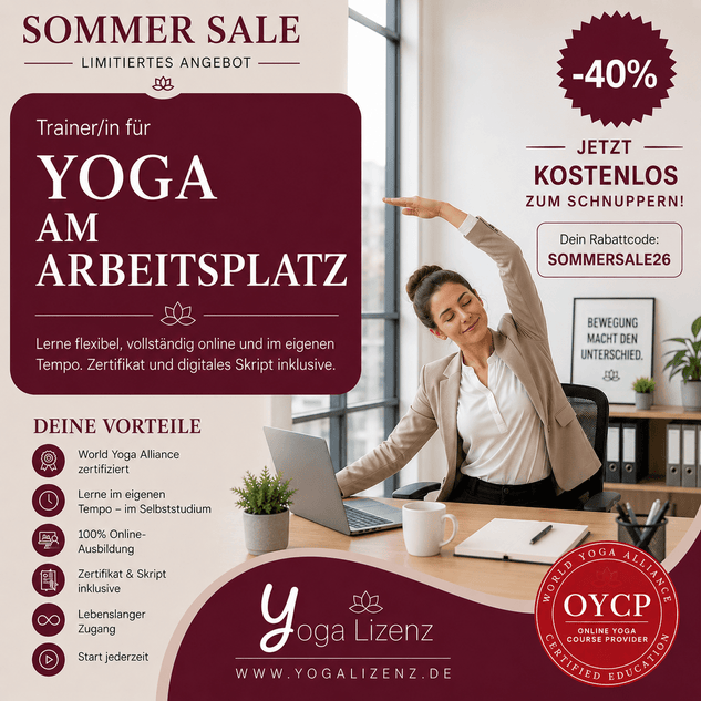 Begleiter/in für Yoga am Arbeitsplatz - Minikurs - YogaLizenz.de