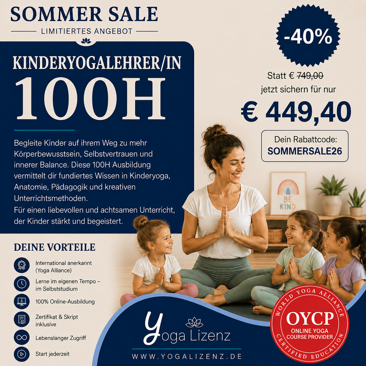 Kinderyogalehrer/in 100h - YogaLizenz.de