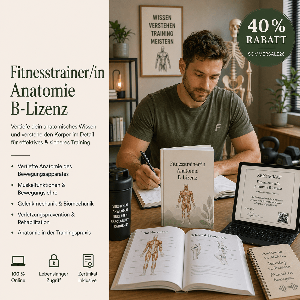 Trainer/in für Fitness Anatomie "B-Lizenz" - YogaLizenz.de