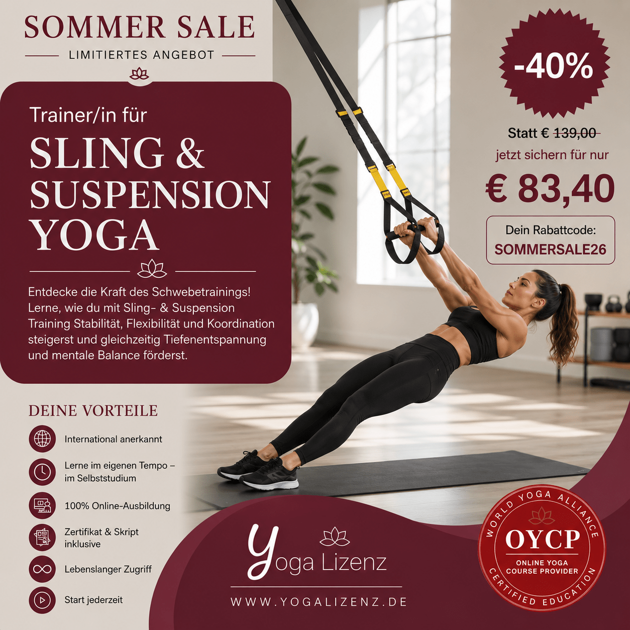 Trainer/in für Sling & Suspension Yoga - YogaLizenz.de