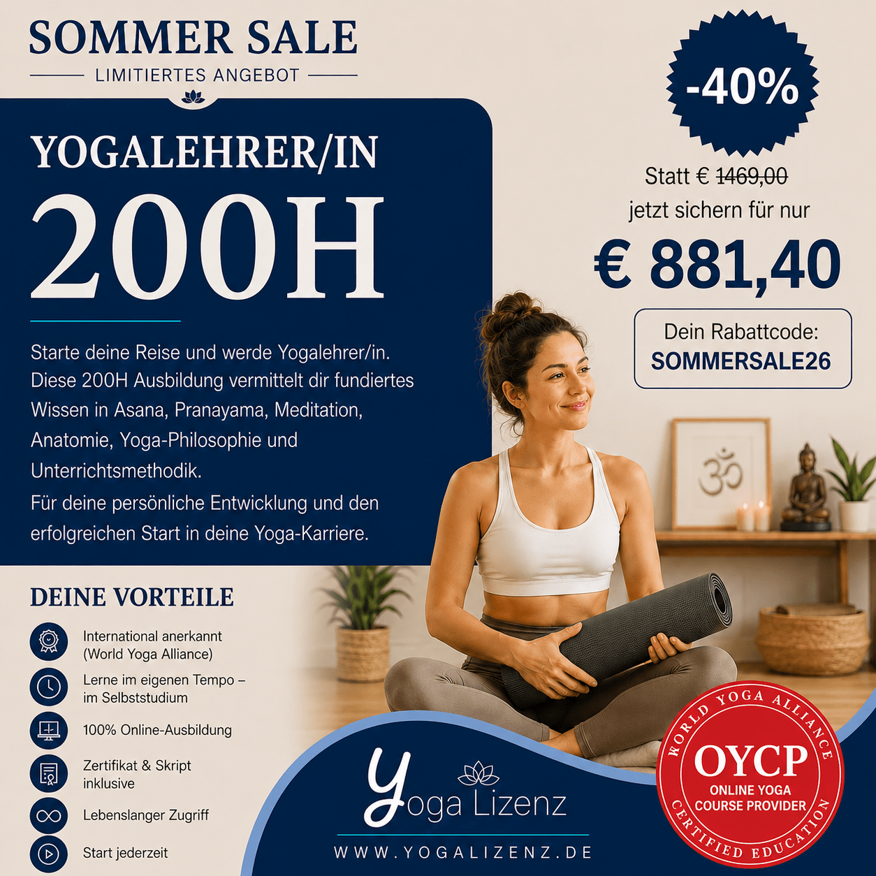 Yogalehrer/in 200h Komplett Paket - Klassik - YogaLizenz.de