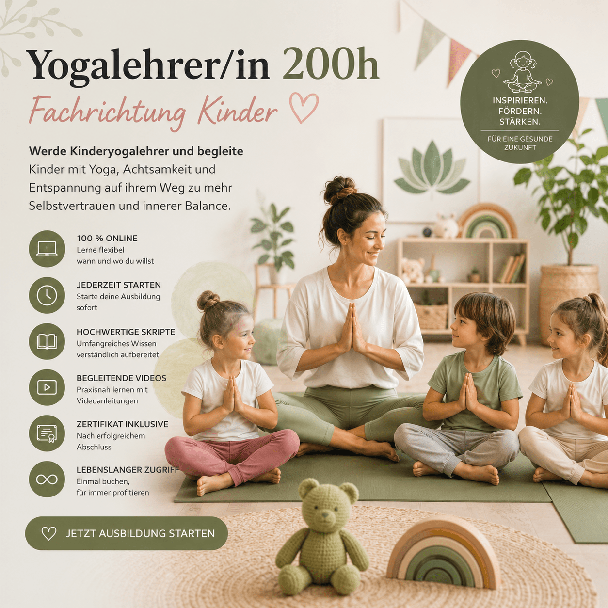 Yogalehrer/in 200h Komplettpaket - Fachrichtung Kinder - YogaLizenz.de
